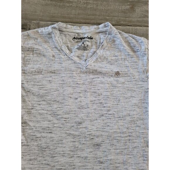 Aeropostale Men's V Neck Shirt Size Large Gray Men's Top - Picture 6 of 6